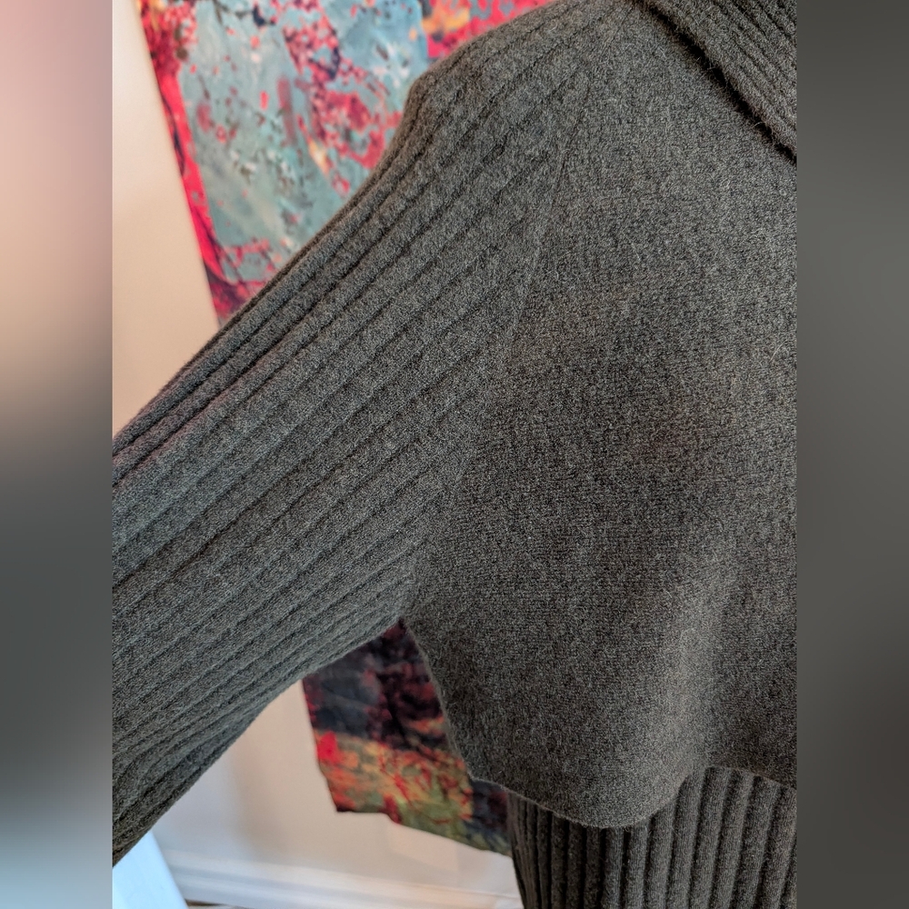 Green Allsaints Margetta 2-in-1 Ribbed Midi Dress (L) - Picture 5 of 12
